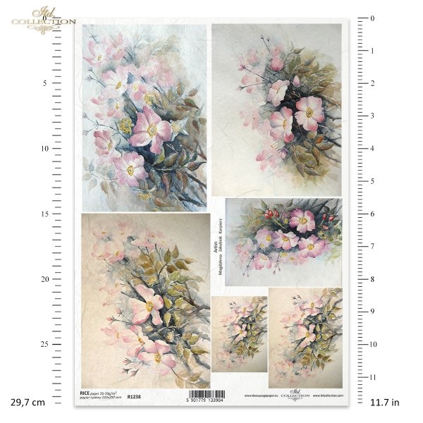 Magdalena Jakubiak Karpierz, artystka współczesna, artysta współczesny, flowers, roses, wild rose fruit, meadow, field flowers, garden , painting, contemporary artist, Blumen, Rosen, Wildrose, Wildrosenfrucht, Wiese