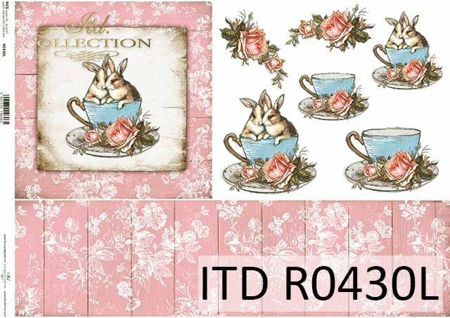Rice Paper for Decoupage Scrapbooking Sheet Vintage Cup of Tea