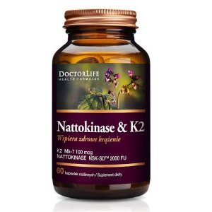 Doctor Life Nattokinase  K2 Mk-7 100mcg wspiera zdrowe krążenie suplement diety 60 kapsułek (P1)