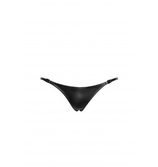 P012 Wild crocodile wetlook thong with double opening L