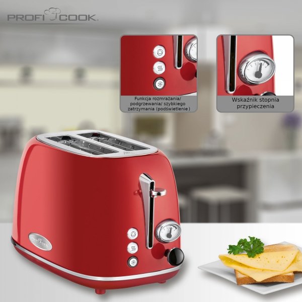 Toster ProfiCook PC-TA 1193 (czerwony)