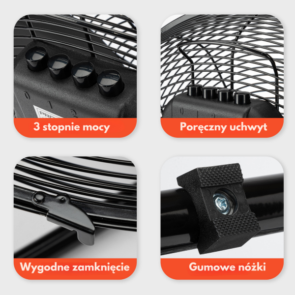 Wentylator podłogowy cyrkulator powietrza ProfiCare PC-VL 3066 WM Ø 45 cm (czarny)