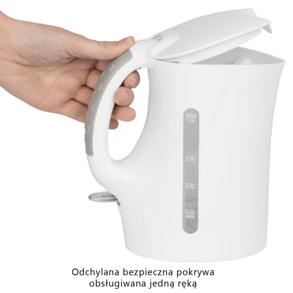 Czajnik elektryczny bezprzewodowy 1L Clatronic WK 3462 (biały)