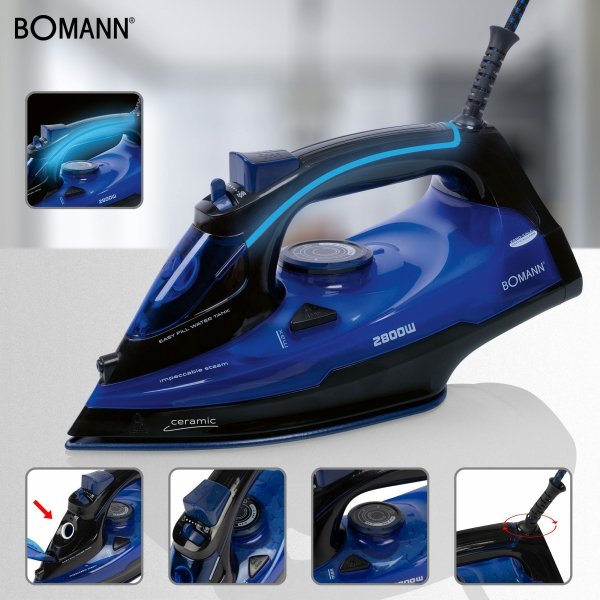 Żelazko parowe, ceramiczne 2800 W Bomann DB 6038 CB