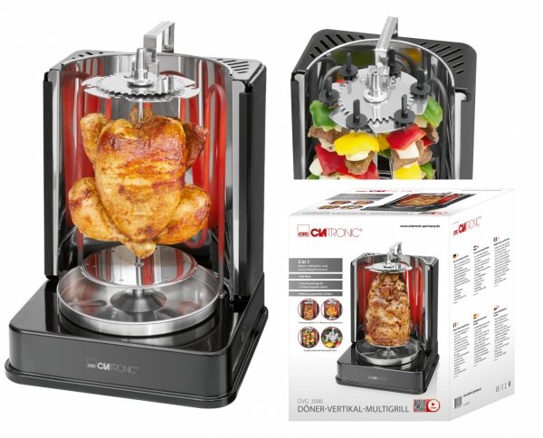 Pionowy Doner multigrill elektryczny Kebab Clatronic DVG 3686
