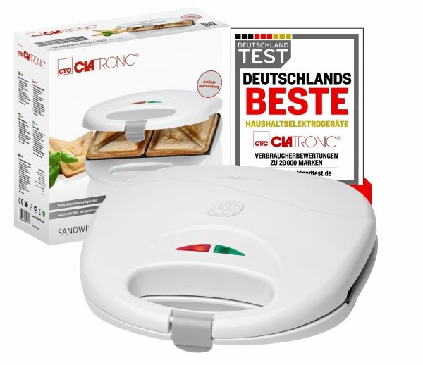 Opiekacz do kanapek tostów Clatronic ST 3477 (biały)