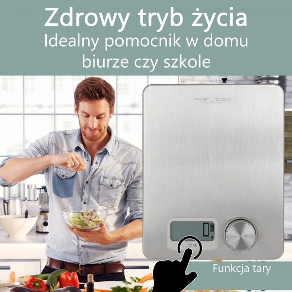 Kinetyczna waga kuchenna ekologiczna, bez baterii ProfiCook PC-KW 1263