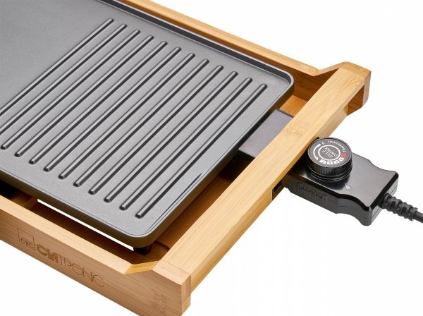 Elektryczny Grill stołowy na bambusowej tacy Clatronic TG 3697