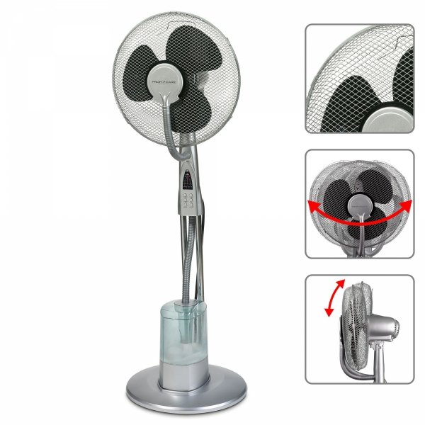 Podłogowy wentylator stojący z nawilżaczem i pilotem 3 w 1 ProfiCare PC-VL 3069 LB (40cm)