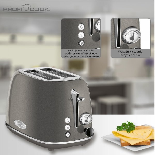 Toster opiekacz ProfiCook PC-TA 1193 (antracyt)