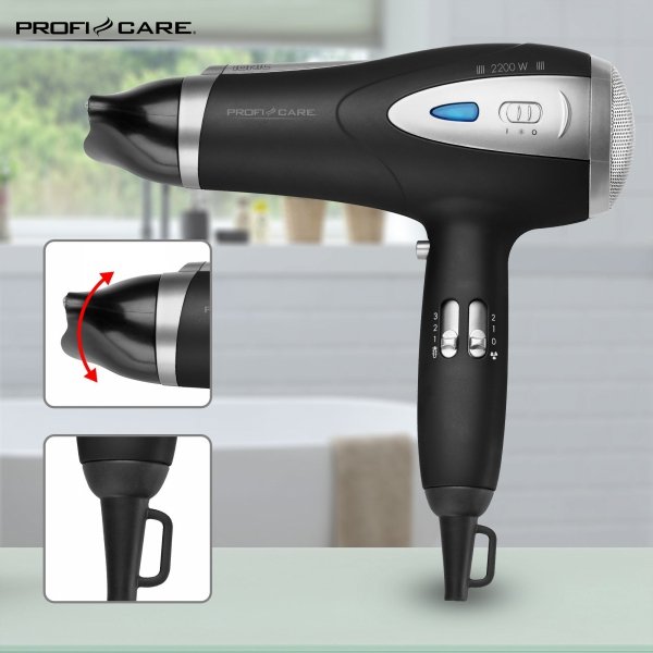 Suszarka do włosów z jonizacją ProfiCare PC-HTD 3047 (czarna)