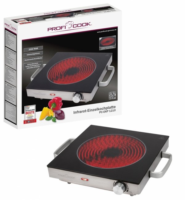 Elektryczna kuchenka na podczerwień, płyta ceramiczna jednopalnikowa ProfiCook PC-EKP 1210