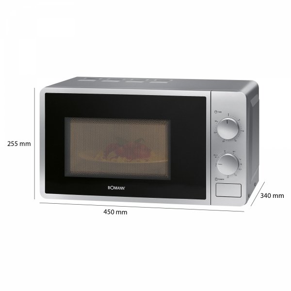 Kuchenka mikrofalowa z grillem 2W1 Bomann MWG 6015 CB (srebrna)