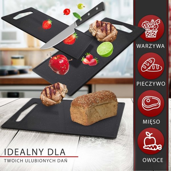 Zestaw desek do krojenia 3 elementy Classbach C-SB 4012 K (czarny)
