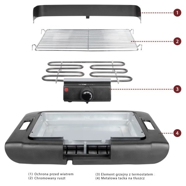 Grill elektryczny stołowy Clatronic BQ 3507