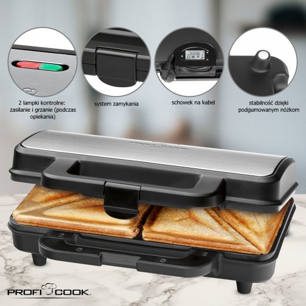 Opiekacz toster XXL do kanapek tostów sandwich ProfiCook PC-ST 1092