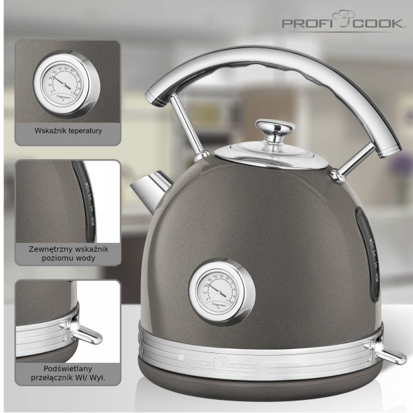 Czajnik elektryczny 1,7L ProfiCook PC-WKS 1192 Antracyt