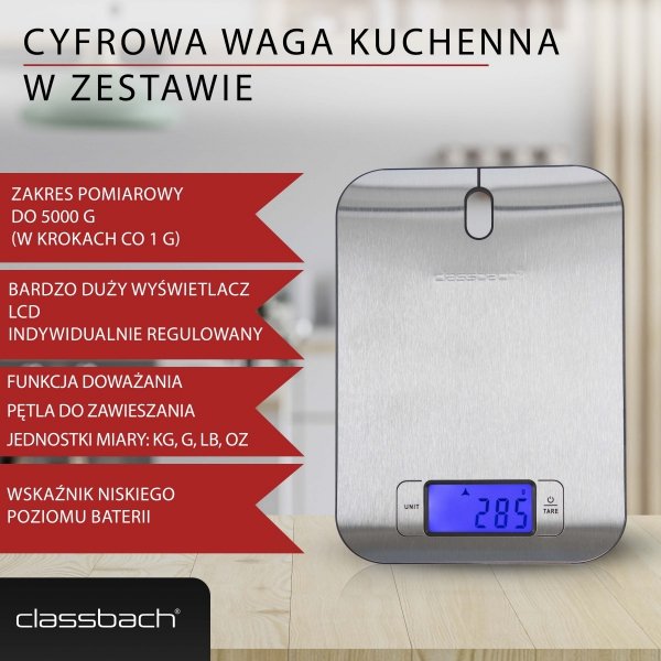 Profesjonalny robot kuchenny planetarny Classbach C-KM 4004 W + waga