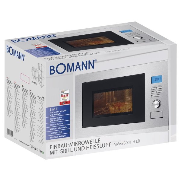 Kuchenka mikrofalowa do zabudowy Bomann MWG 3001 H EB (srebrny)