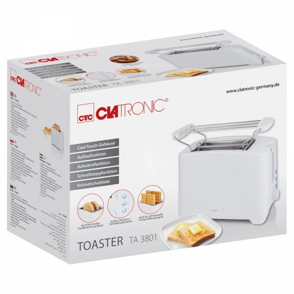 Toster na 2 kromki Clatronic TA 3801 (biały)