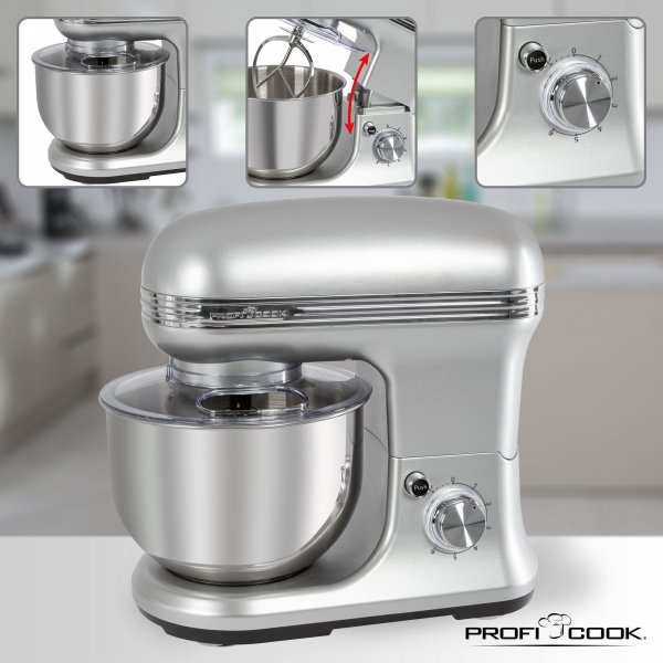 Robot kuchenny planetarny ProfiCook PC-KM 1222 W srebrny + waga