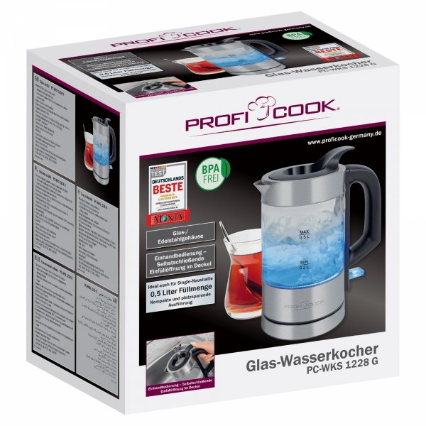 Czajnik elektryczny szklany 0.5 L ProfiCook PC-WKS 1228 G