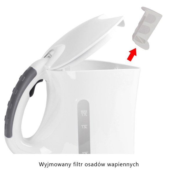 Czajnik elektryczny bezprzewodowy 1,7L Clatronic WK 3445 (biały)