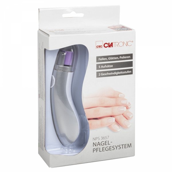 Zestaw do pielęgnacji paznokci, frezarka do manicure pedicure Clatronic NPS 3657 (srebrny)