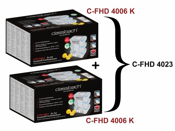 Pojemniki do przechowywania żywności 6x 1000 ml Classbach C-FHD 4023 K