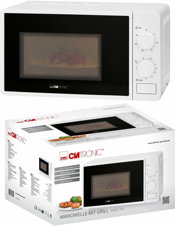 Kuchenka mikrofalowa z grillem Clatronic MWG 792 (biała)