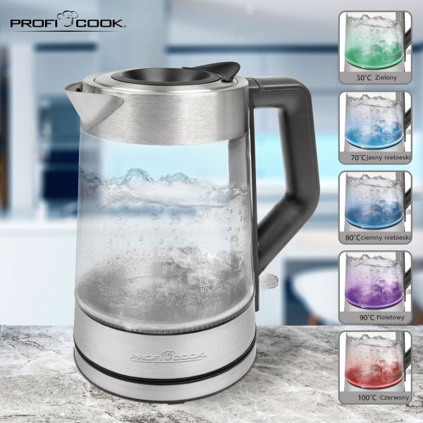 Czajnik elektryczny szklany 1,7L ProfiCook PC-WKS 1190 G