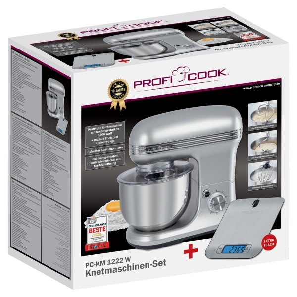 Robot kuchenny planetarny ProfiCook PC-KM 1222 W srebrny + waga