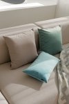 Gray-Mint Velvet Pillow Set