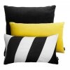 Czarno żółty zestaw poduszek dekoracyjnych Velvet + Stripes