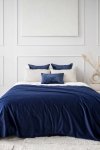 Navy Set of 5 Decorative Bedroom Pillows Bergen