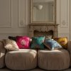 Turquoise and Burgundy Decorative Pillow Gold 40x40