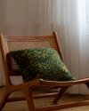 Zielona wełniana poduszka z wzorem 50x50