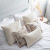 Kremowy zestaw 5 poduszek dekoracyjnych do sypialni