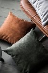 Granatowo-rudy zestaw 6 poduszek dekoracyjnych do sypialni 