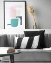 Stripes czarno biała poduszka dekoracyjna 50x30