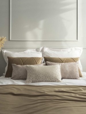 Perłowy zestaw 5 poduszek dekoracyjnych do sypialni 