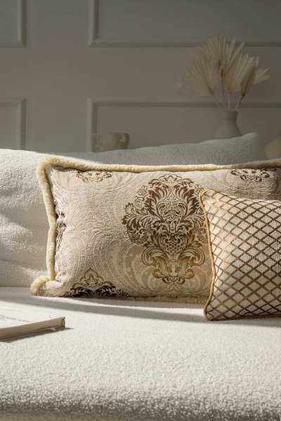 Creme-Goldenes Dekokissen Aurum 50x30