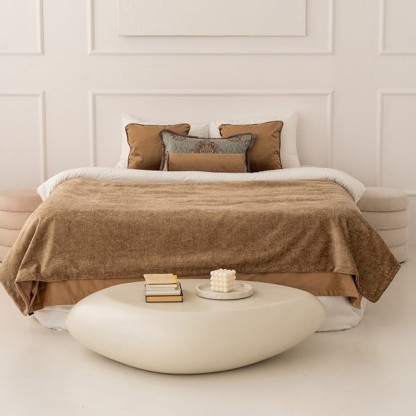 Schlafzimmer-Set in Beige und Mint, Aurum + Bergen + Glamour.
