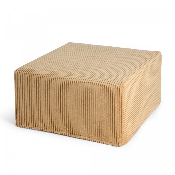 Großer quadratischer Karamellfarbener Pouf CORD Slim 60x30