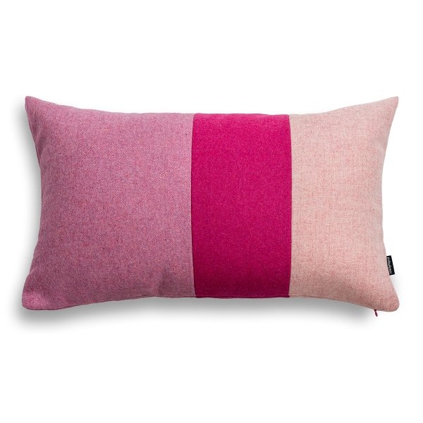 Split Wollkissen in Rosa 50x30 cm, Dekorativ.