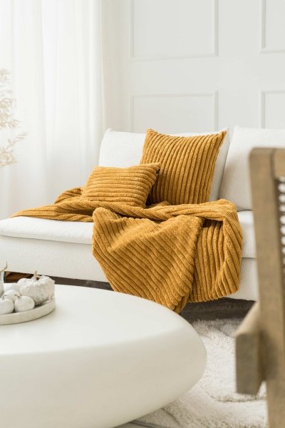 Yellow Bedspread 220x140 Cord