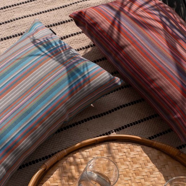 Orange Garden Pillow in Stripes 50x30