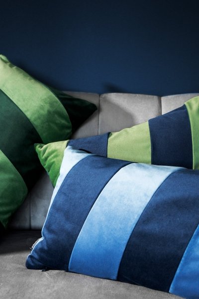Stripes zielono granatowa poduszka dekoracyjna 50x30