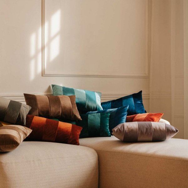 Stripes fioletowa poduszka dekoracyjna 50x30 ZERO WASTE