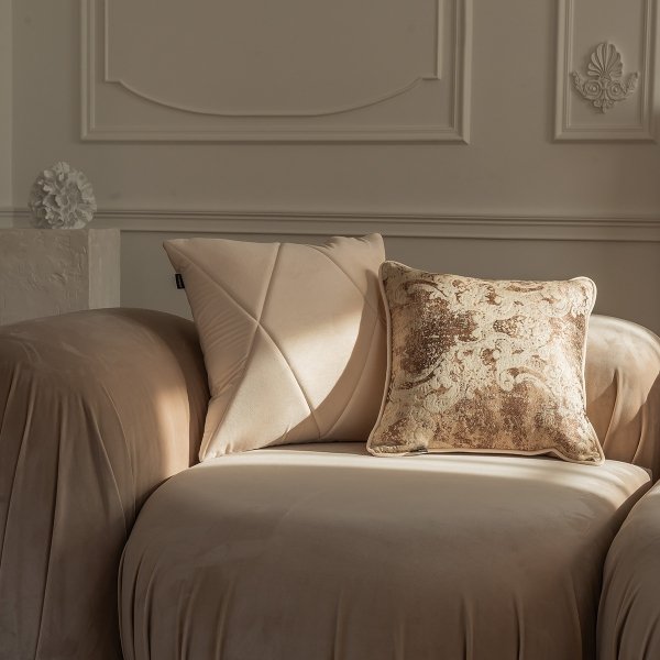 Cream Gold Decorative Pillow 40x40